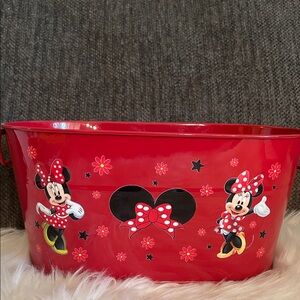 Red Minnie Mouse Metal Tub